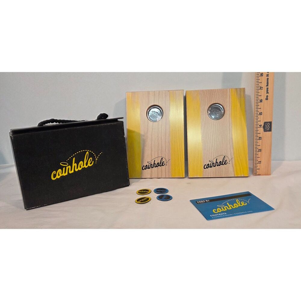 Travel Cornhole Tabletop Game Set – Mini Wooden Boards w/ Carry Case